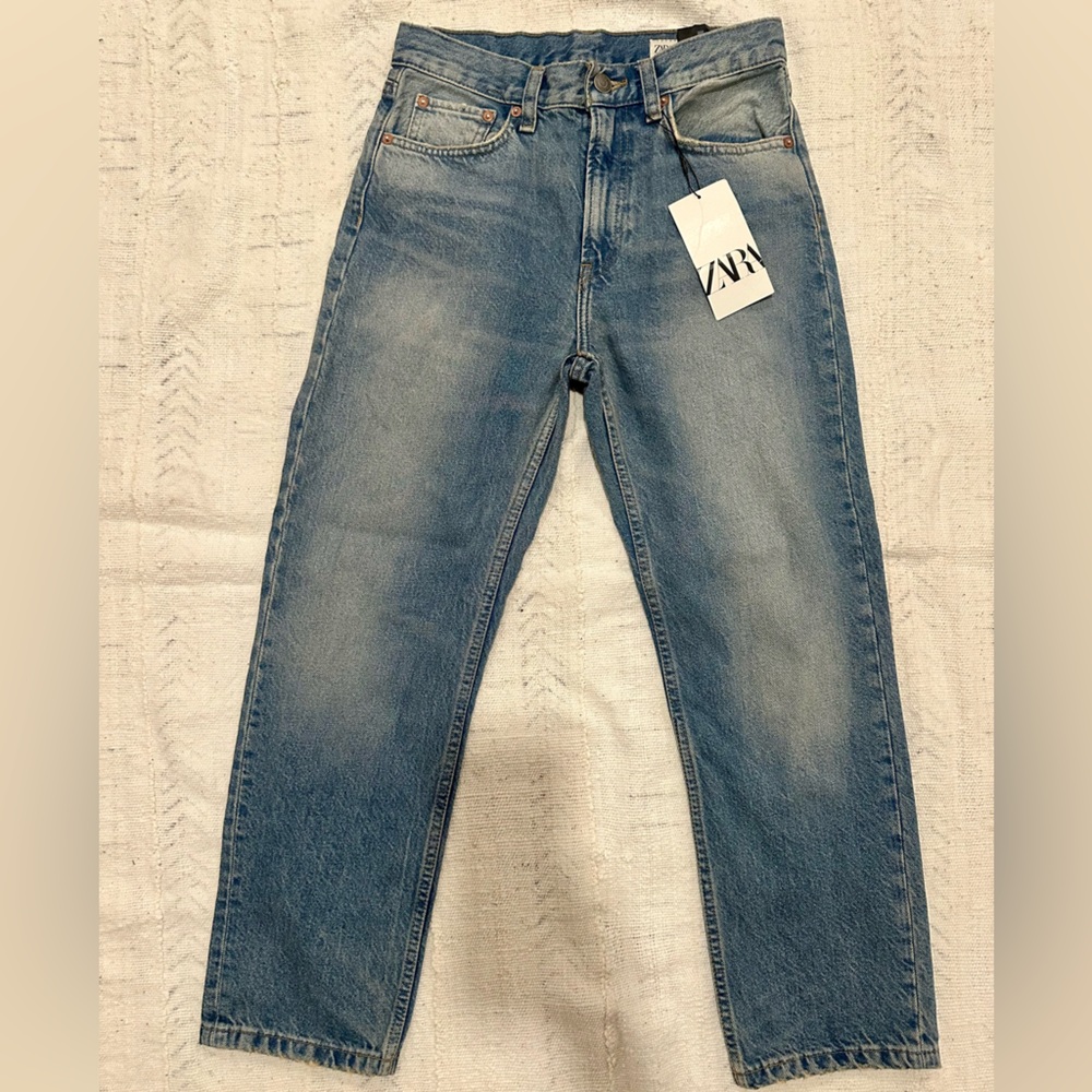Zara ZW straight crop mid waist  jeans